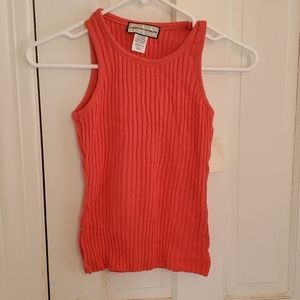 Coral colored ribbed tank. Size Juniors small NWT